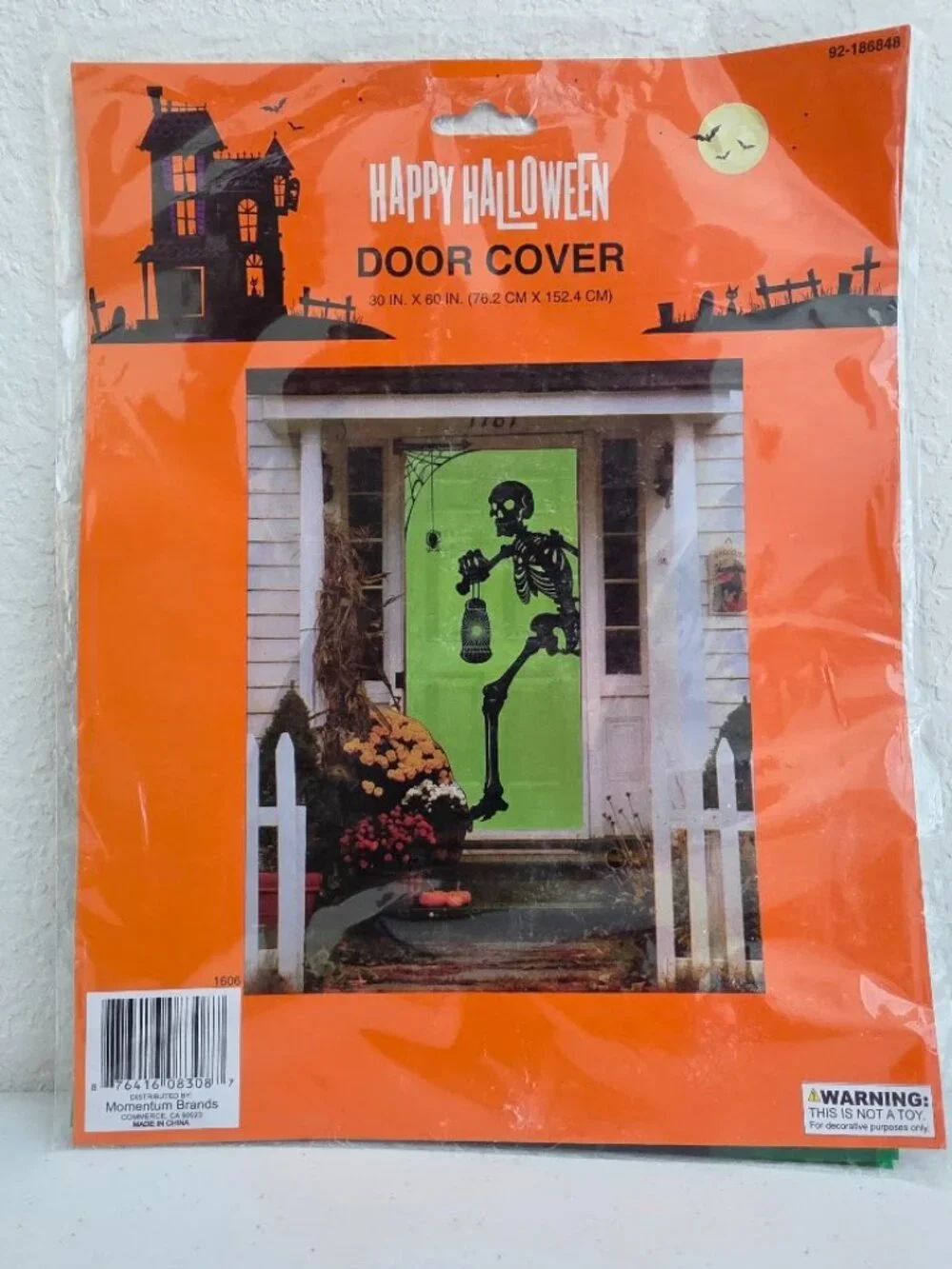 Happy Halloween Skeleton Door Cover Decor. Size 30